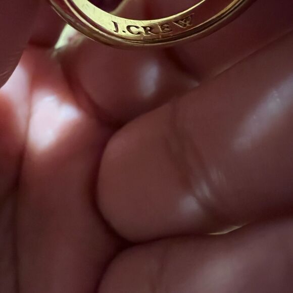 J. Crew Gold Plated Pave Crystal with Black Bead Accents Cocktail Ring Size 6 - Picture 6 of 6